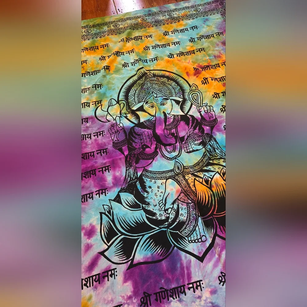 Boho Hippie Spiritual Ganesha Wall Tapestry Authentic & Vibrant Made in India